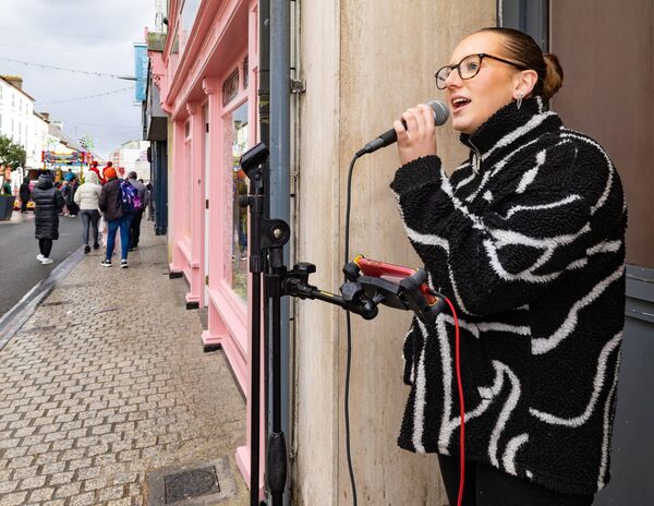 A performer in the busking competition 