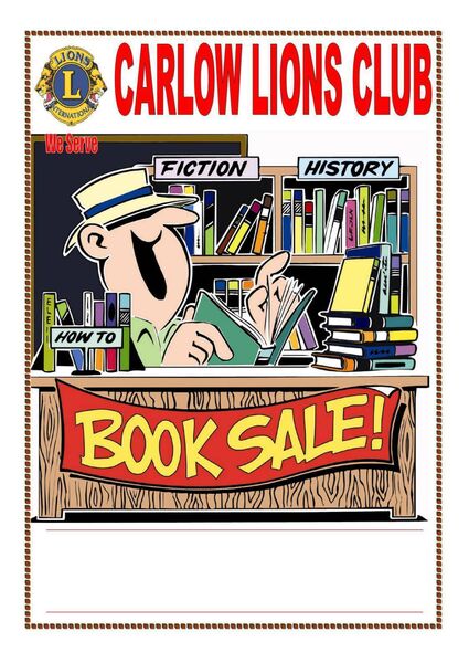 Carlow Lions Club book sale begins Monday 20 April at 10am.