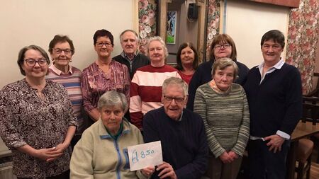 Bagenalstown festive swim committee present cheque to Carlow/Kilkenny Homecare Team 