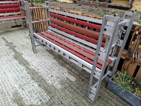 Seats from the 21 year old fire engine incorporated into new seating areas in the gardens