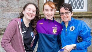 <p>Lily and Ruby Kavanagh with Marian Cardiff at the Noel O'Connor Memorial Run in Rathoe Photos: Michael O'Rourke Photography</p>