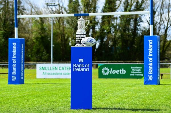 The Bank of Ireland Provincial Towns Cup Trophy looking resplendent in the Edenderry.