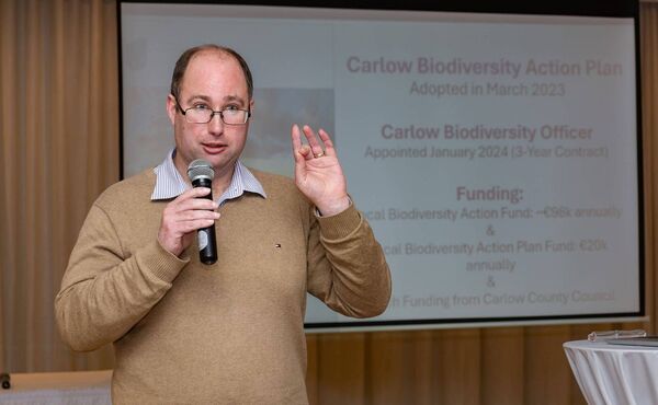Council biodiversity officer Shane Casey speaking at the workshop