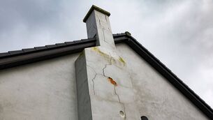 <p>Cracks in the chimney of Keith Brady's house in Tullow, which has been severely damaged by pyrite Photo: Michael O'Rourke Photography</p>