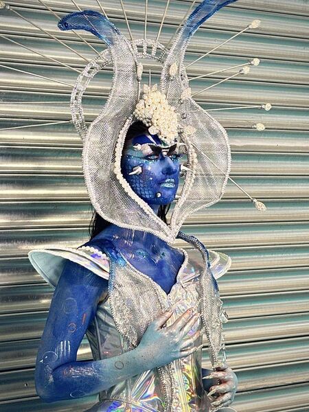 Teacher Sara Ashmore Kehoe created this look called 'Under Water Realm' winning third place in one of the categories. Model is Sarah Bolger 
