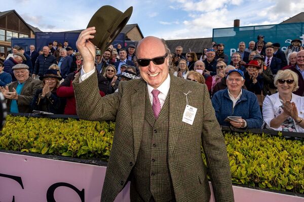 Owner Rich Ricci celebrates winning The Boodles Champion Hurdle (Grade 1) with Lossiemouth
