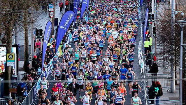 Dublin half marathon: Winners cross the line as road closures remain