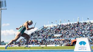<p>Molly Scott in action for Ireland at the 2026 World Athletics Relay Championships in the National Stadium, Gaborone, Botswana. </p>