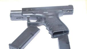 <p>One of the firearms found in Baltinglass yesterday </p>