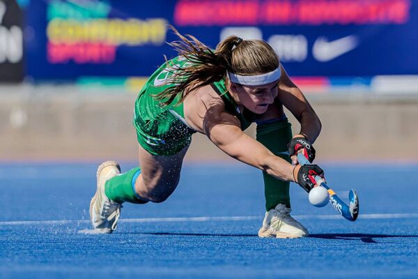 Amy Handcock scores her first senior international goal against Canada at the FIH Hockey World Cup Qualifiers in Chile last March Photo: INPHO/Frank Uijlenbroek