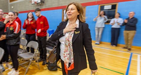 Palestinian ambassador receives standing ovation at Gaelcholáiste in Carlow 