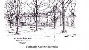 <p>A drawing of the Sacred Heart Home on Barrack Street, before it moved to its new location on the Old Dublin Road</p>
