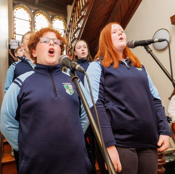 Pupils from Leighlinbridge NS singing at the exhibition Pupils from Leighlinbridge NS singing at the exhibition