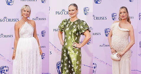 Vogue Williams, Laura Whitmore and Phillipa Dunne channel spring hues at the Bafta TV Awards