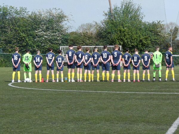 Bridge United line up before kick off in Kilkenny.