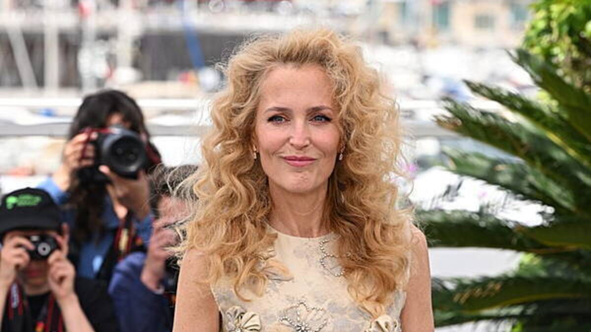 Gillian Anderson shows off ’80s-style curls at Cannes Film Festival