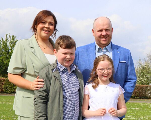 Éabha Ní Chamhrái with her family Éabha Ní Chamhrái with her family