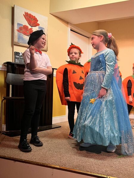 Breanna Campion as The Director with Cinderella played by Isla Breen & Harper Holmes Nolan as a Pumpkin Breanna Campion as The Director with Cinderella played by Isla Breen & Harper Holmes Nolan as a Pumpkin