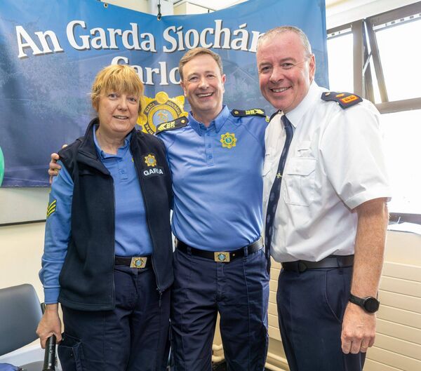 Sergeant Egan with Sergeant Fiona Fitzgerald and Superintendent Anthony Farrell 