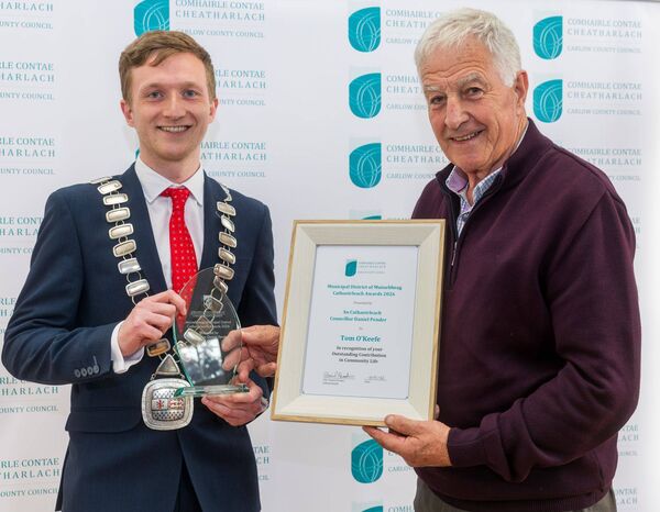 Tom O'Keeffe with his award Tom O'Keeffe with his award