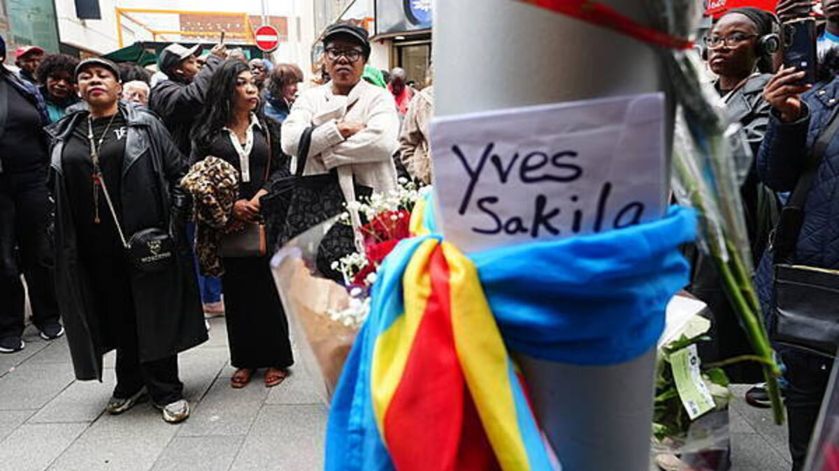 Protest outside Leinster House after death of Yves Sakila