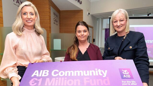 Pictured at the launch of the AIB Community €1 Million Fund in the AIB Carlow were (l-r), Lorna McGrath (service manager Éist, past recipient), Heidi Sutton (manager AIB Carlow) and Elaine Byrne (manager AIB Tullow) Photo: Michael O'Rourke Photography <p>Pictured at the launch of the AIB Community €1 Million Fund in the AIB Carlow were (l-r), Lorna McGrath (service manager Éist, past recipient), Heidi Sutton (manager AIB Carlow) and Elaine Byrne (manager AIB Tullow) Photo: Michael O'Rourke Photography</p>
