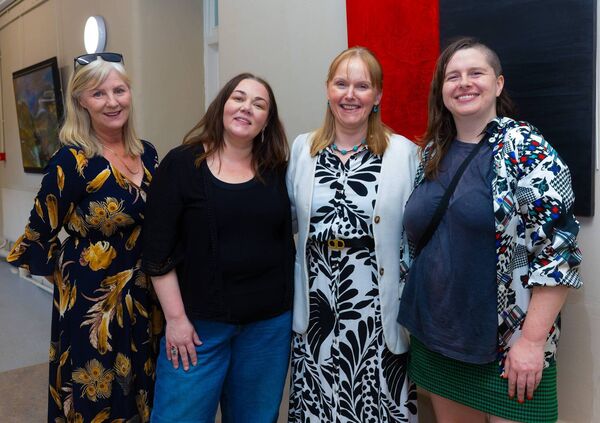 Eilish Langton, Ferga Moran, Aileen Nolan and Kate O’Shea were pictured at the launch of the Carlow Artists Art Exhibition in Carlow College. Photo: michaelorourkephotography.ie Eilish Langton, Ferga Moran, Aileen Nolan and Kate O’Shea were pictured at the launch of the Carlow Artists Art Exhibition in Carlow College. Photo: michaelorourkephotography.ie