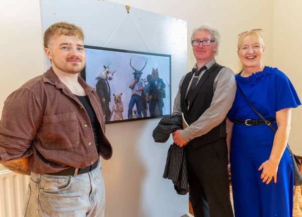 At the launch of the Carlow Artists Art Exhibition in Carlow College were Sean Andrews, Jim Donnelly and Dr. Denise Lyons (SETU). Photo: michaelorourkephotography.ie At the launch of the Carlow Artists Art Exhibition in Carlow College were Sean Andrews, Jim Donnelly and Dr. Denise Lyons (SETU). Photo: michaelorourkephotography.ie