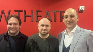<p>Jamie Dockery, president of Carlow Little Theatre Society with 2026 Playwriting competition winner, David Keenan and Mark Cradock, MD of sponsor DigiAbú at the GBS Theatre in the Visual, Carlow </p> <p>Jamie Dockery, president of Carlow Little Theatre Society with 2026 Playwriting competition winner, David Keenan and Mark Cradock, MD of sponsor DigiAbú at the GBS Theatre in the Visual, Carlow </p>