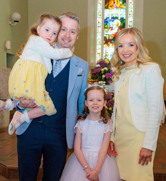 Ellie Davis with her parents Eimear and Louis and sister Mia Ellie Davis with her parents Eimear and Louis and sister Mia