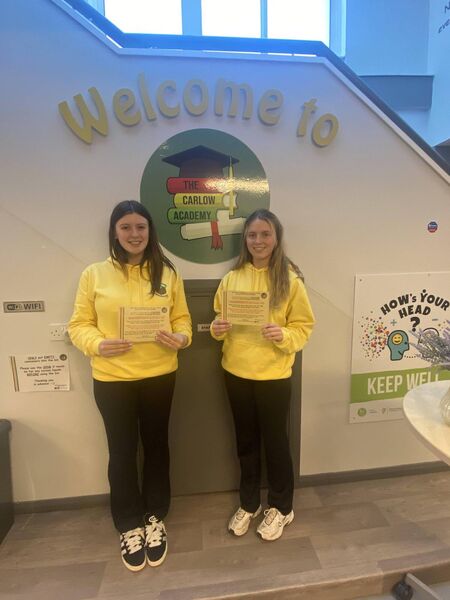 Zoe Byrne and Ella Fanning, 6th Year @ St. Leo's College Carlow who also attended over 600 hours of study throughout the year. Zoe Byrne and Ella Fanning, 6th Year @ St. Leo's College Carlow who also attended over 600 hours of study throughout the year.