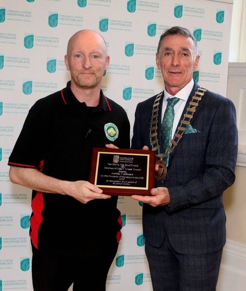 Anthony Heaney with mayor Paul Doogue Anthony Heaney with mayor Paul Doogue