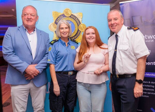 Áine Malone receives the Special Achievement award from Supt Anthony Farrell, along with Garda Kate Glennon and Mick Galwey of Netwatch Áine Malone receives the Special Achievement award from Supt Anthony Farrell, along with Garda Kate Glennon and Mick Galwey of Netwatch