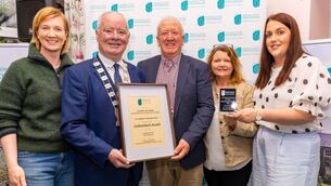 <p>Cllr Pender presents an award to St Columba's NS during the Cathaoirleach Awards evening in Teach Bhríde, Tullow Photo: Michael O'Rourke Photography 2026</p> <p>Cllr Pender presents an award to St Columba's NS during the Cathaoirleach Awards evening in Teach Bhríde, Tullow Photo: Michael O'Rourke Photography 2026</p>