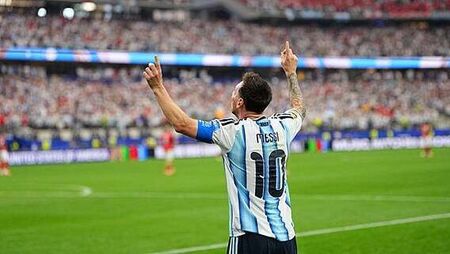 Record-breaking Lionel Messi scores twice as Argentina see off Austria