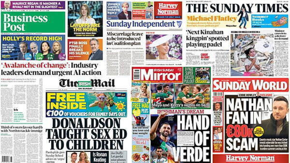What the papers say: Sunday's front pages