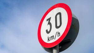 <p>Stock image of a sign for a 30 km/h speed limit in Ireland</p>