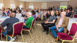 <p>Part of the large attendance at the public meeting in support of Carlow College staff in the Seven Oaks Hotel recently Photo: Michael O'Rourke Photography</p>