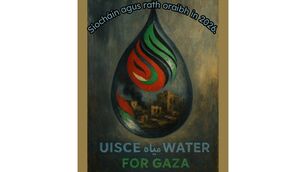 <p>Gaelscoil Eoghain Uí Thuairisc participated in Uisce For Gaza</p>