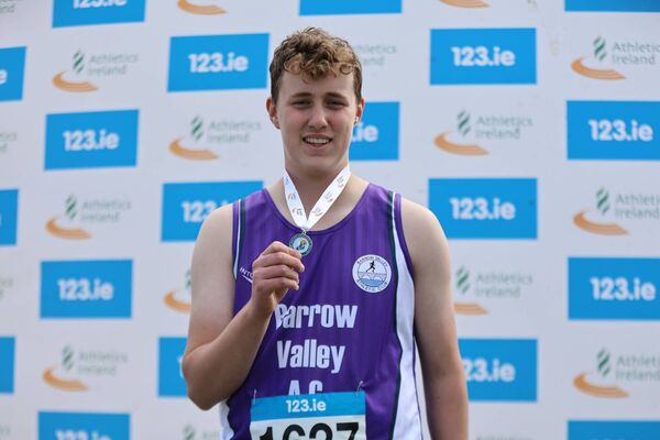 Conor McDonald (Barrow Valley) won silver in the boys u17 Discus. All Photos: Perri Williams.