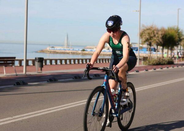 Amy O'Rourke during the 20km bike race in Port of Tarragona, Spain.