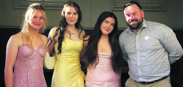 Stephanie Redmond, Eimear White and Erica Corrigan with TY co-ordinator, Jamie Walsh