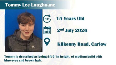 Gardaí appeal for help tracing Carlow teen missing since last week