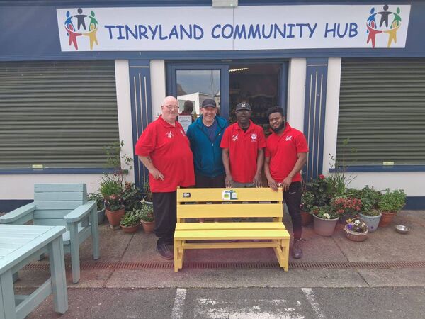 A bench was placed outside Tinryland Community Hub