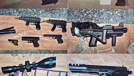 Machine guns, pistols and drugs seized in operation targeting organised crime