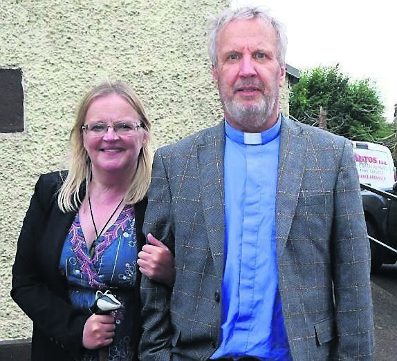 Avril O’Reilly with Rev Andrew Pender