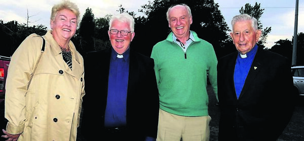 Cllr Brian O’Donoghue with Fr David Murphy wait for Fr John McEvoy to arrive
