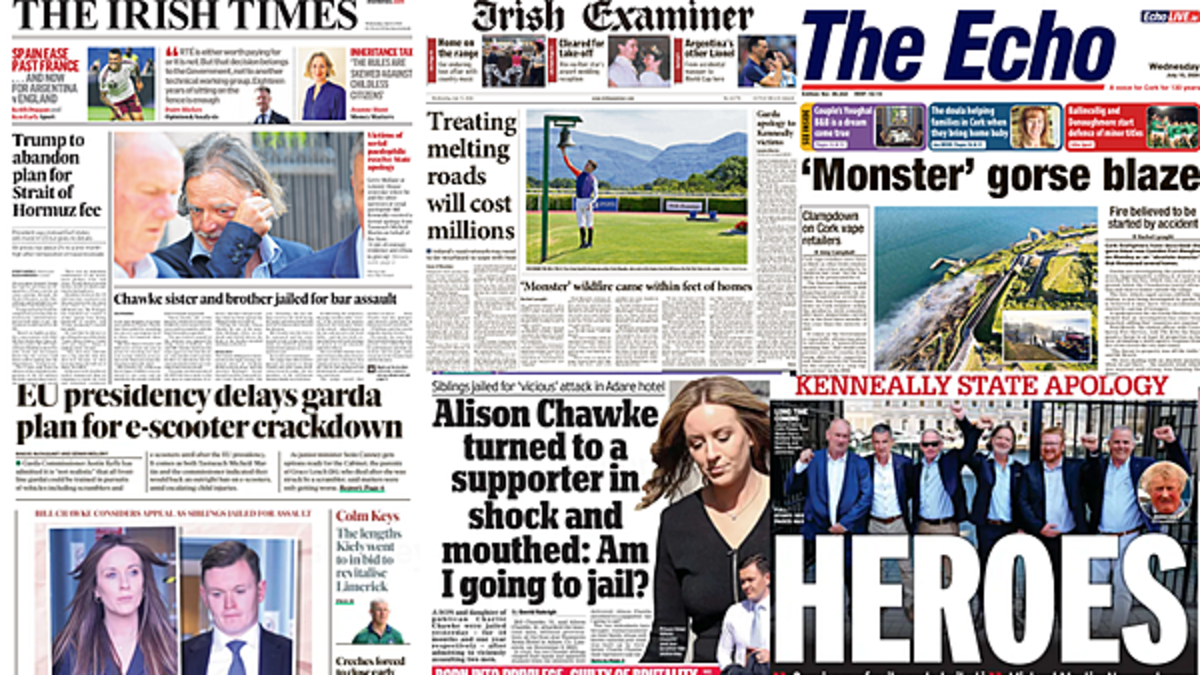 What the papers say: Wednesday's front pages