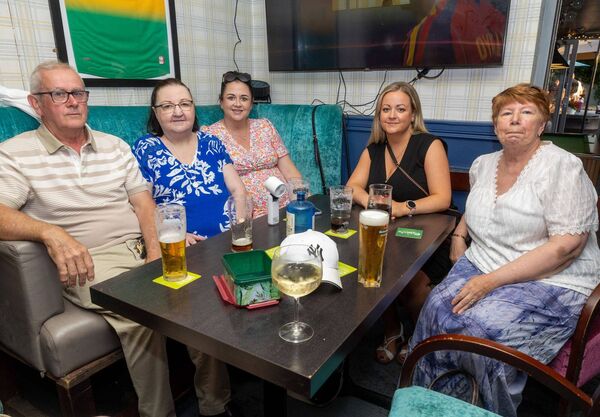 Luke and Maureen Kelly, Louise Darcy, Deborah Kelly and Annette Quinn at the fundraiser night in Ballymurphy