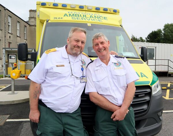 Martin Gorry with paramedic supervisor Joe O'Brien on Joe's retirement after 36 years Martin Gorry with paramedic supervisor Joe O'Brien on Joe's retirement after 36 years